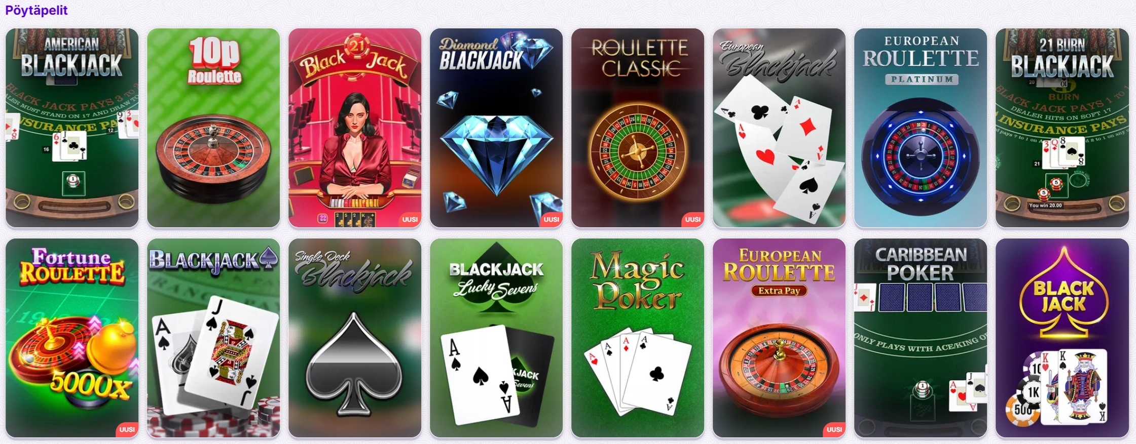 Robocat Casino Pöytäpelit