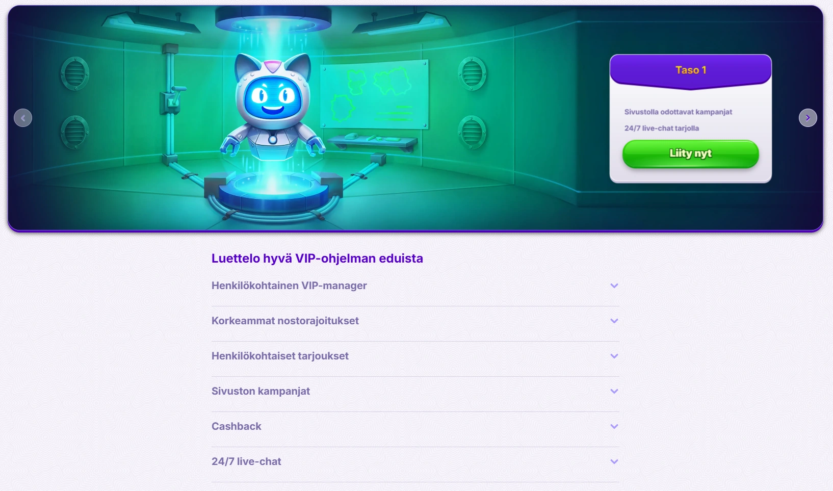 Robocat Casino VIP-ohjelma